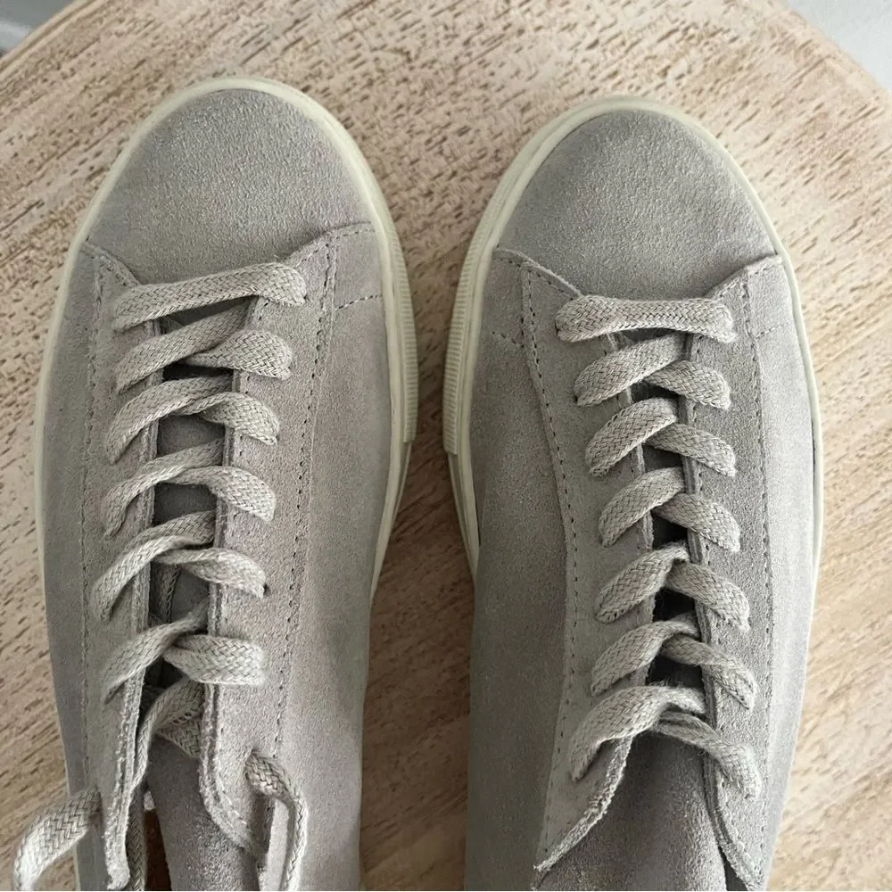 Who What Wear Daria Suede Platform Lace Up Sneakers in Gray, 8, NWOB